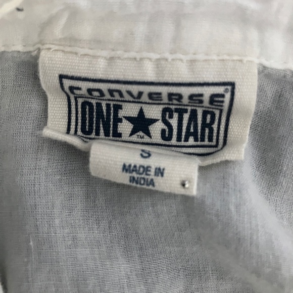 Converse white semi-sheer summer 100% lightweight cotton boho top size S - Picture 5 of 7